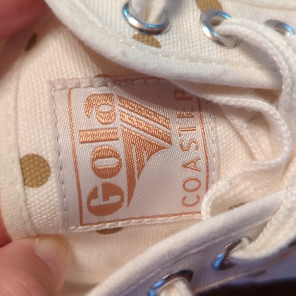 Gola Coaster for JCrew Sneakers, Cream and Gold Polka Dots, Size 9, Worn Once - Picture 3 of 6